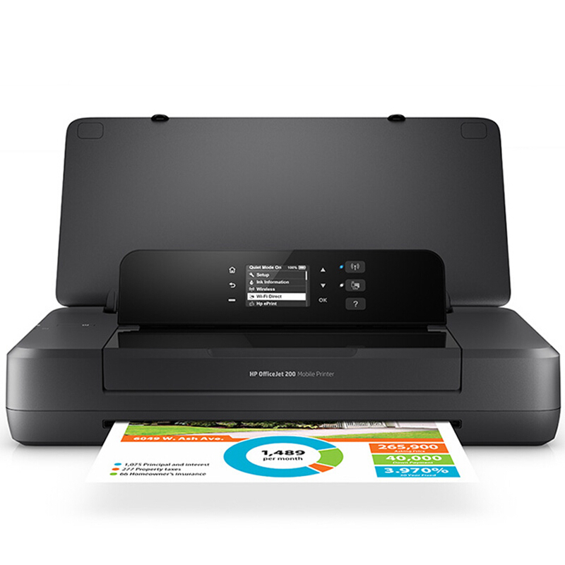 惠普 HP OfficeJet 200 Mobile Printer 喷墨打印机 黑色 A4幅面 便携式